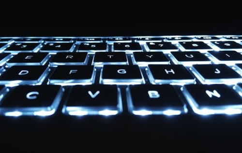 Blue backlit keyboard