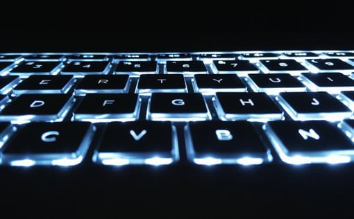 Blue backlit keyboard